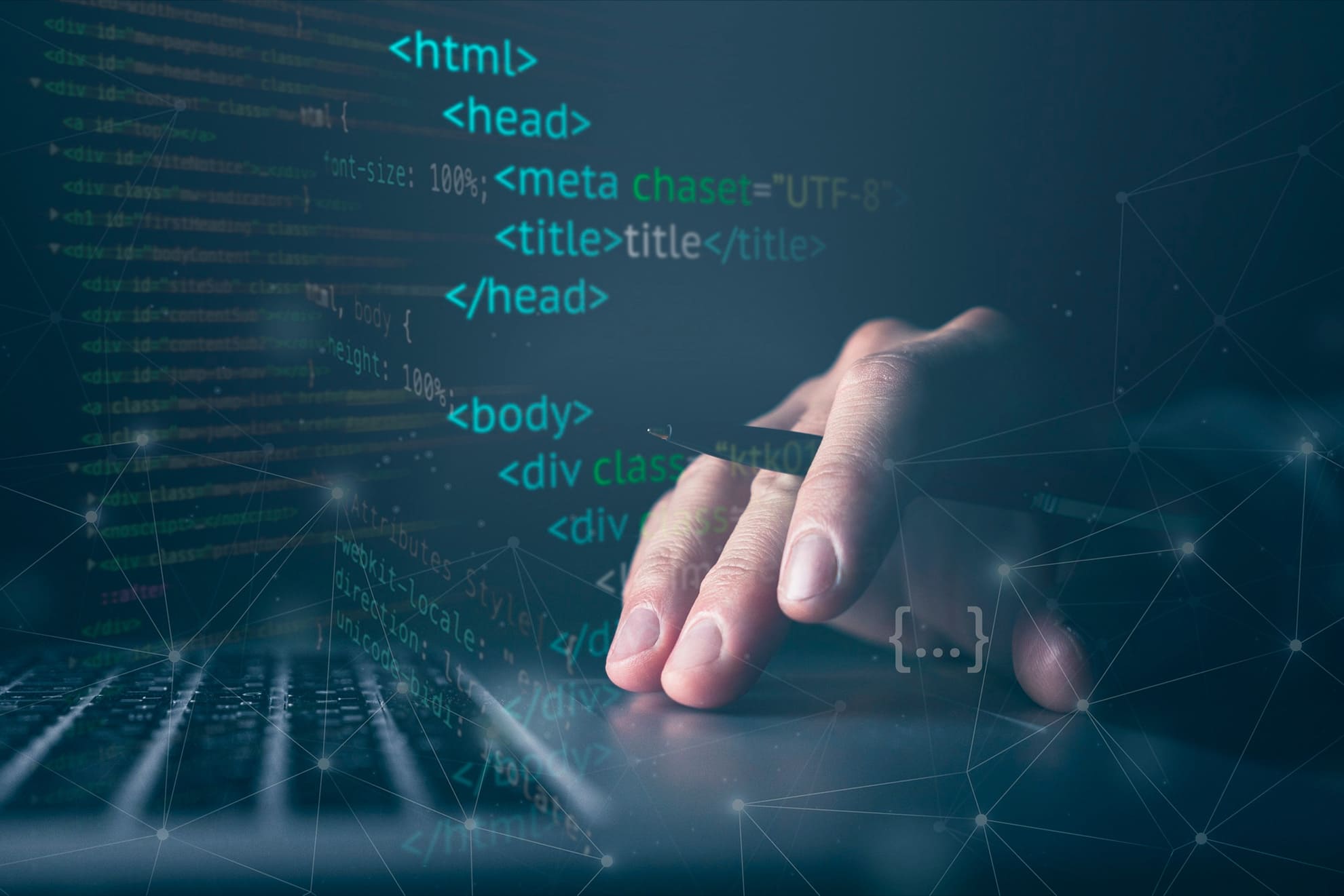 Mão programando Sites OUSE WEB