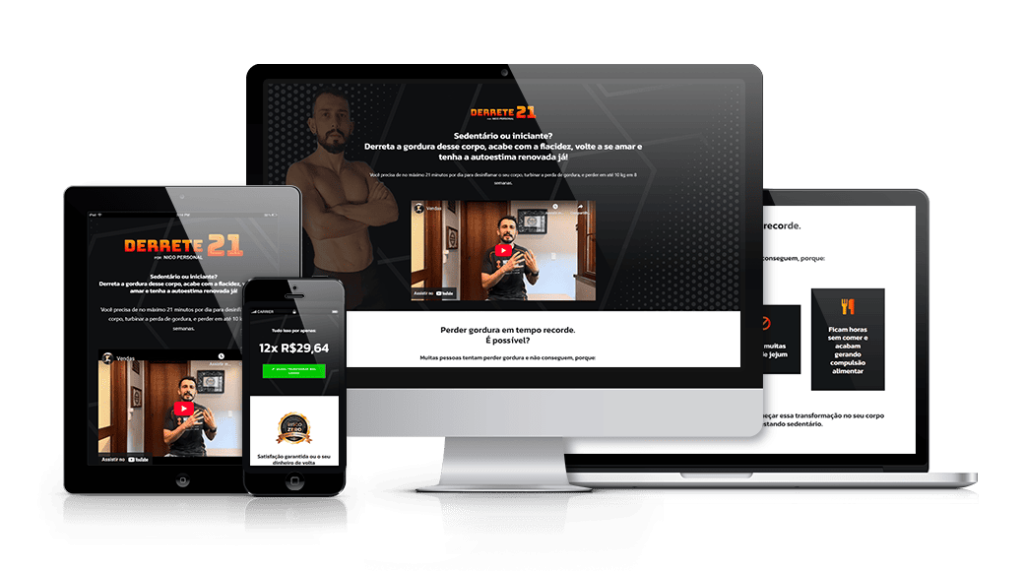 Mockup mostrando um projeto de criação de sites WordPress da OUSE WEB em múltiplos dispositivos.