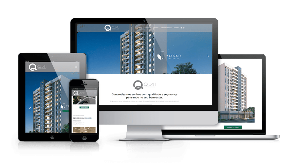 Mockup mostrando um projeto de criação de sites WordPress da OUSE WEB em múltiplos dispositivos.