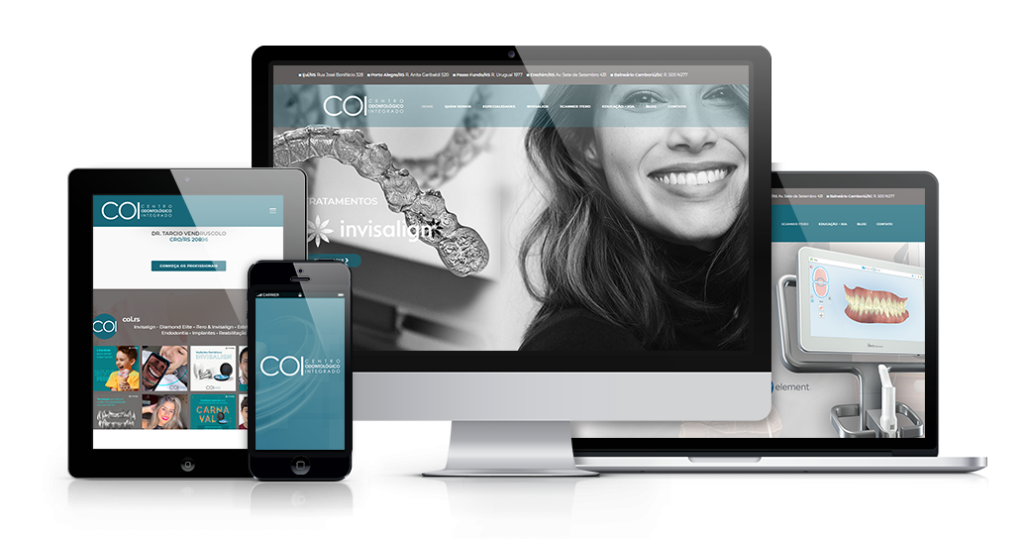 Mockup mostrando um projeto de criação de sites WordPress da OUSE WEB em múltiplos dispositivos.