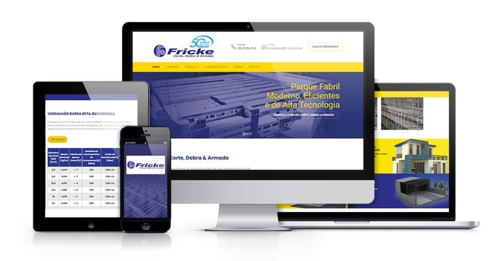 Mockup mostrando um projeto de criação de sites WordPress da OUSE WEB em múltiplos dispositivos.