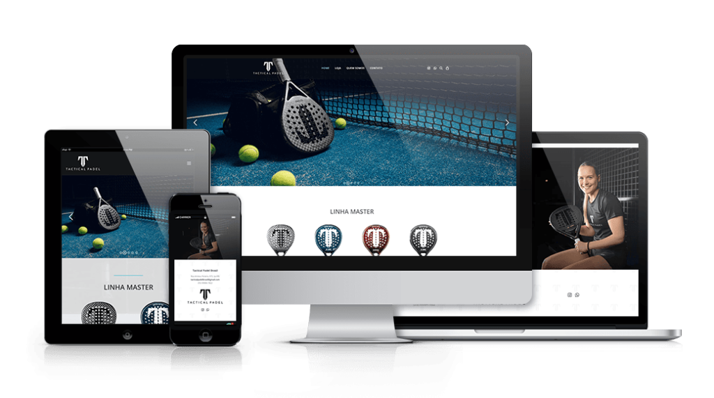 Mockup mostrando um projeto de criação de sites WordPress da OUSE WEB em múltiplos dispositivos.